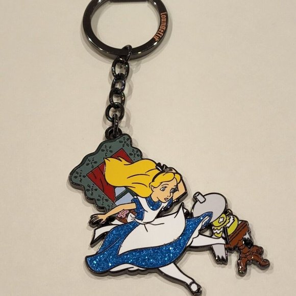 Loungefly Disney Alice in Wonderland Alice Falling Keychain NEW - Picture 3 of 11